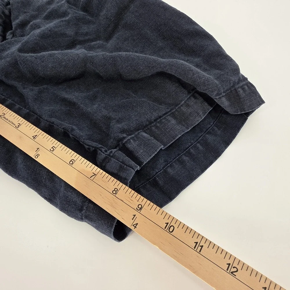 Polo Ralph Lauren 100% Linen Tyler Short Mens 30, Blue Pleated 8